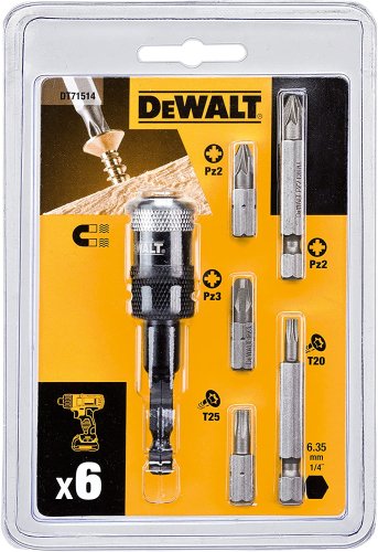 Dewalt DT71514-QZ set 6 pezzi inserti avvitare + adattatore rapido