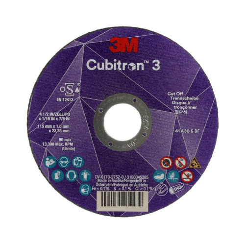 Disco da taglio 3M Cubitron (3) 86616, grana 60+ ø mm 115x1x22.23