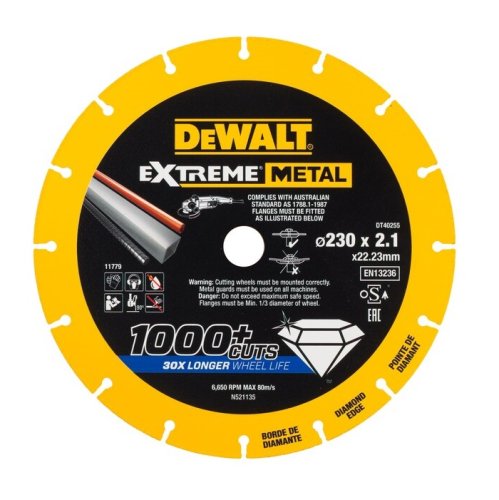 Disco diamantato Extreme Metal Dewalt DT40255-QZ ø 230x22x2,1