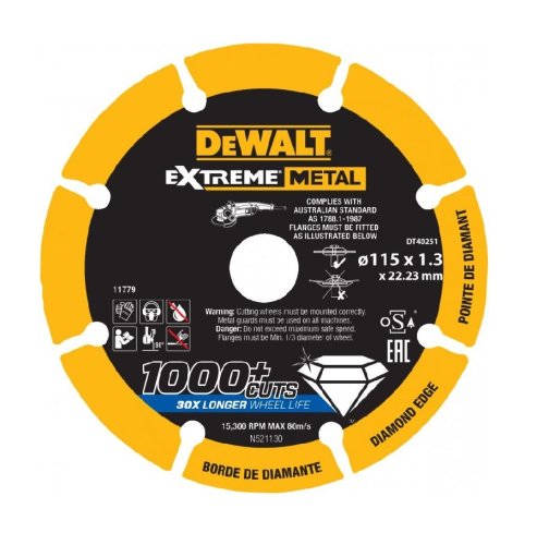 Disco diamantato per taglio metalli DEWALT DT40251 ø 115MM