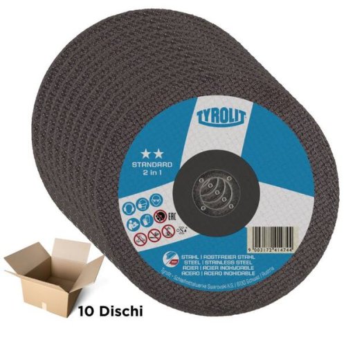 Disco taglio metalli Tyrolit Standard ø mm 115x1x22,2 (cofanetto 10 pezzi)