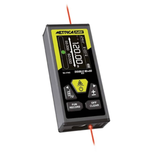 Distanziometro metro laser 60m + 60m Metrica Flash DOUBLE 60+60 ALU