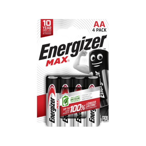 ENERGIZER MAX AA - 4 batterie Stilo LR6 alcaline 1,5V