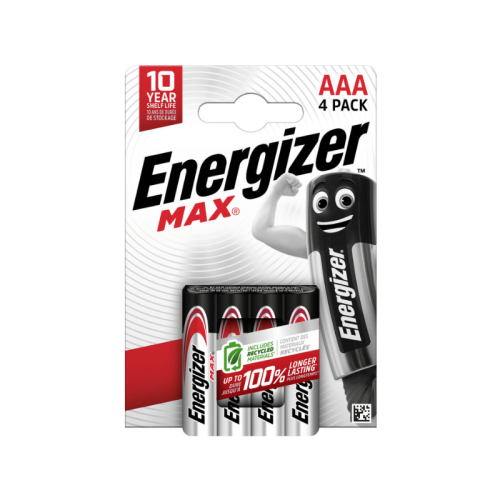 ENERGIZER MAX AAA - 4 batterie Mini Stilo LR3 alcaline 1,5V