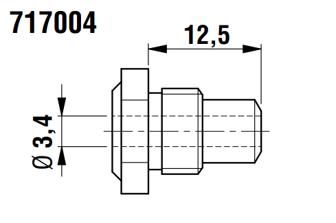 Ugello ricambio FAR 717004 per rivetto ø 4,8 Acc. RAC171-181-185