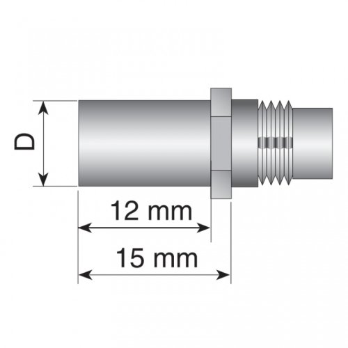 Ugello rivettatrice prolungato (12 mm) U2 FAR 719005 D8 per rivetto ø 4,8 mm
