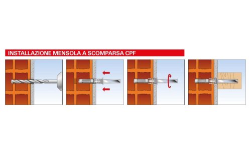 Tassello Fischer CPF mensola a scomparsa - | mm 12x80