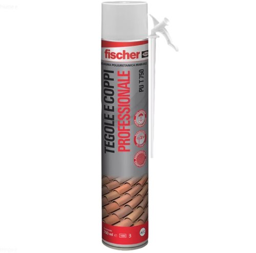 Schiuma poliuretanica per tegole e coppi Fischer PU-T 750ml