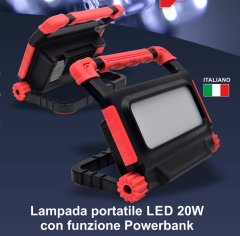 Faretto proiettore led base magnetica Friggeri PL30RBAT litio - Cod.  FR-PL30RBAT - ToolShop Italia