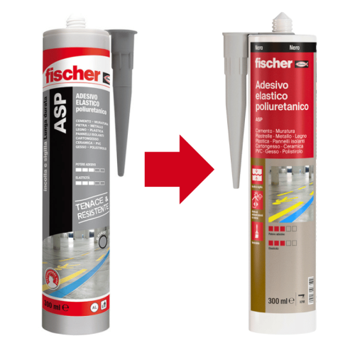 Adesivo sigillante poliuretanico elastico Fischer ASP 310 Nero 300ml