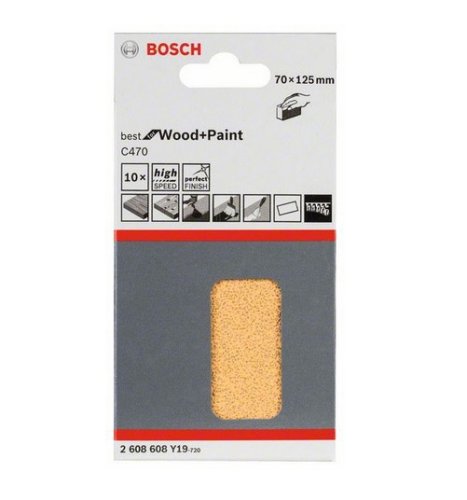 Fogli abrasivi 70x125 mm Bosch Professional C470 per Multiutensile GOP (10 pz) - G 40