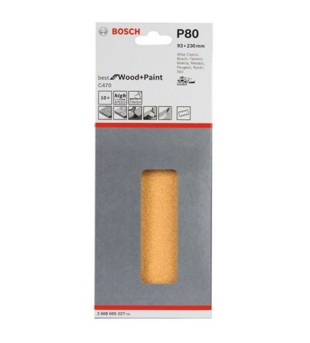 Fogli abrasivi Bosch Professional C470 mm 93x230 (10 pezzi) - G 80