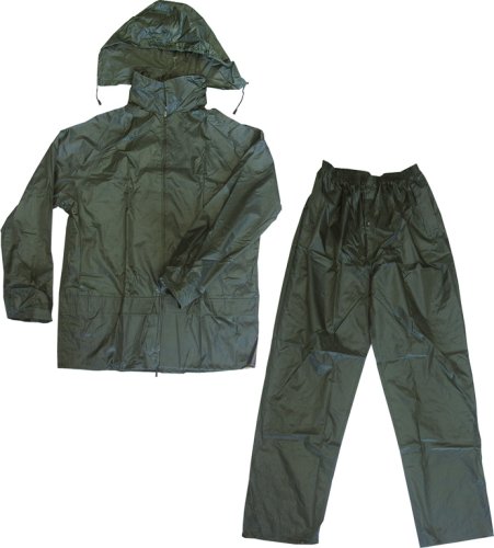 Giacca e pantaloni impermeabili Maurer da lavoro in poliestere PVC verde - taglia M