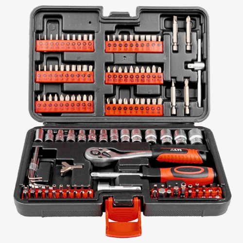 Assortimento 130 pezzi, bussole, inserti avvitare e cricchetto 1/4" LTI 66014020