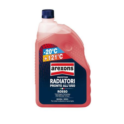 Liquido refrigerante Arexons 2 litri rosso -20° +121° per rabbocco radiatori autoveicoli