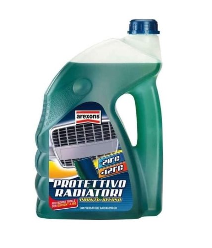 Liquido refrigerante verde Arexons per radiatori autoveicoli fino -20° + 121° tanica 4,5 lt