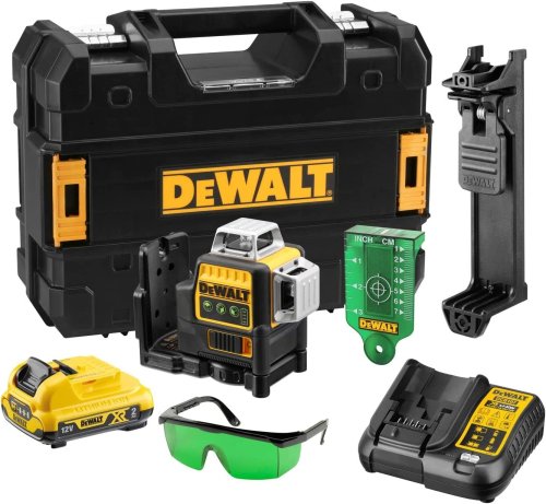 Livella laser 3 linee 360° DEWALT DCE089D1G-QW 12V raggio verde