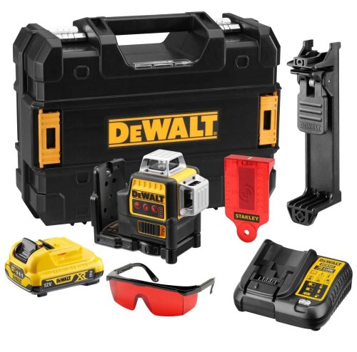 Livella laser 3 linee 360° 12V raggio rosso DEWALT DCE089D1R-QW