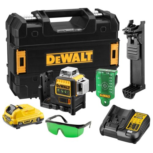 Livella laser 3 linee 360° 12V raggio verde DEWALT DCE089D1G-QW