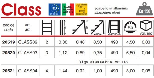 Scala-sgabello in allumino Marchetti Class - gradini 2