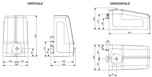 Motore Fadini MEC 200 monofase 1CV con elettrofreno - POSIZIONE verticale