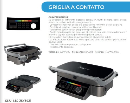 MIDEA MC-JSY3921 piastra elettrica bistecchiera