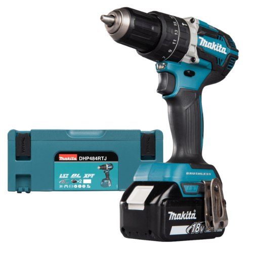 Makita DHP484RTJ Trapano Avvitatore con Percussione LXT con doppia batteria 18V 5Ah