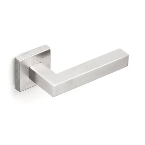 Maniglia doppia Comunello HEXT serie BERLINO in acciaio inox 304 rosetta quadra
