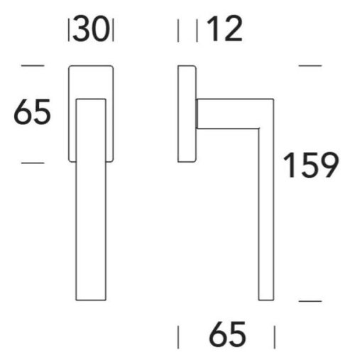 Maniglia martellina Reguitti KYOTO Q18DKQ15 acciaio inox satinato rosetta rettangolare