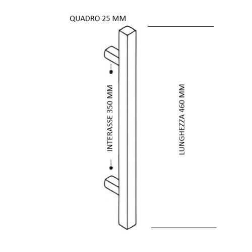 Maniglione diritto mm 460 Reguitti TORONTO Q.25 in acciaio inox satinato