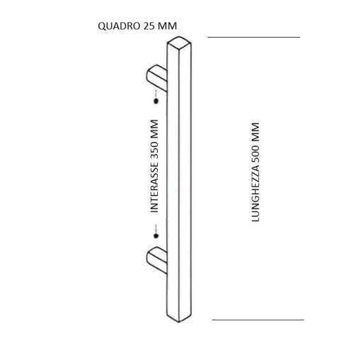 Maniglione inclinato mm 500 Reguitti TORONTO Q.25 in acciaio inox satinato