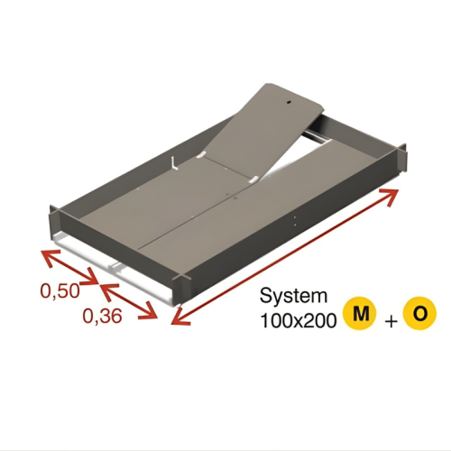 Piano di lavoro con botola Marchetti (50022) per ponteggio System 100x200