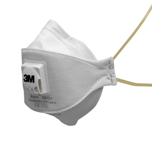 Mascherina protezione respirazione Aura 3M 9312+ FFP1 NR D, con valvola
