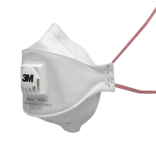 Mascherina protezione respirazione monouso Aura 3M 9332+ FFP3