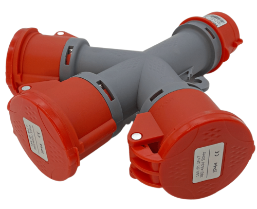Moltiplicatore elettrico 3P+T industriale CEE 3 uscite con spina 380V 16A IP44