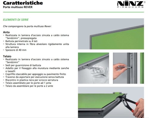 Porta multiuso reversibile 2 ante Rever Ninz verniciata bianco ral9002 - L x H (mm) 2000x2150