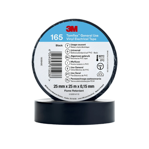 Nastro isolante PVC nero 3M Temflex 165 (25 mm x 25m)