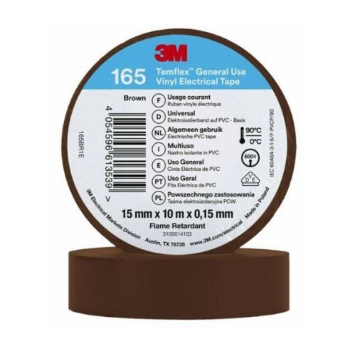 Nastro isolante in PVC 3M TEMFLEX 165 (15 mm x 10m) - - marrone