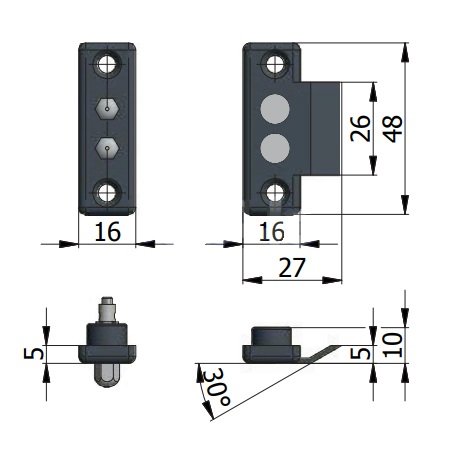 Coppia di contatti elettrici per elettroserrature 12V Omec 050