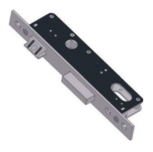 Serratura per montanti con catenaccio e scrocco Omec 530 - frontale 22 mm