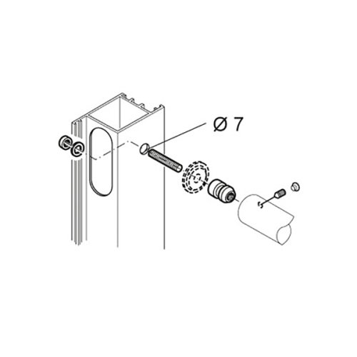 Fissaggio singolo non passante acciaio inox PBA FIX.620.000I.B2 per maniglioni su profilo tubolare