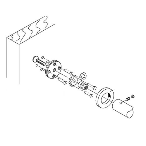 Fissaggio singolo acciaio inox ø 30mm PBA FIX.912.000D.44 per maniglioni su legno, pvc, alluminio