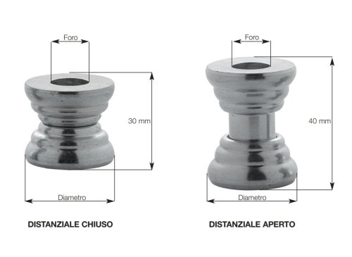 Plebani 02 distanziale regolabile 30/40 mm zincato per fissaggio inferriate - ø mm 30