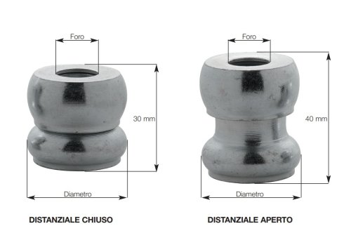 Plebani 09 distanziale regolabile 30/40 mm zincato per fissaggio inferriate - ø mm 30