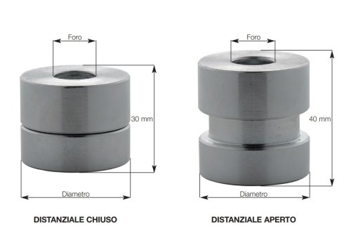 Plebani C02 distanziale cilindrico regolabile 30/40 mm per fissaggio inferriate - ø mm 30