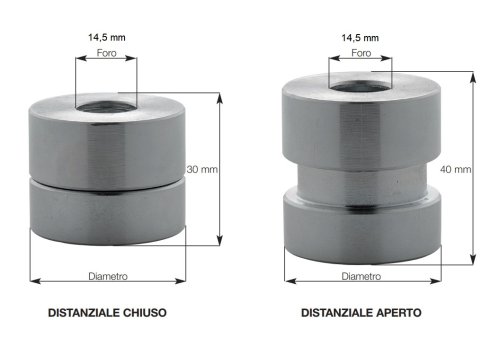 Plebani C02 distanziale cilindrico regolabile 30/40 mm per fissaggio inferriate - ø mm 30