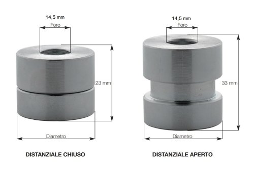Plebani C03 distanziale cilindrico regolabile 23/33 mm per fissaggio inferriate - ø mm 25