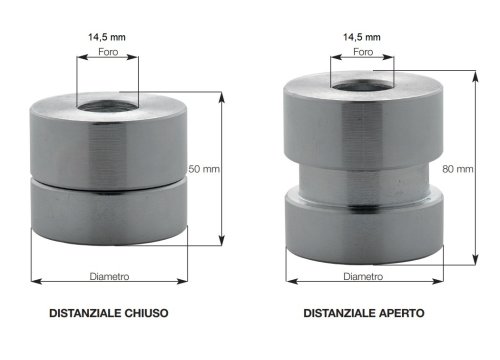 Plebani C12M distanziale cilindrico regolabile 50/80 mm per fissaggio inferriate ø 30 mm
