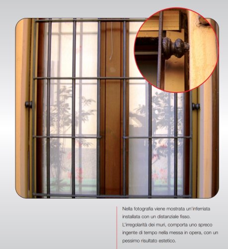 Plebani 04 distanziale regolabile 32/47 mm zincato per fissaggio inferriate ø mm 35