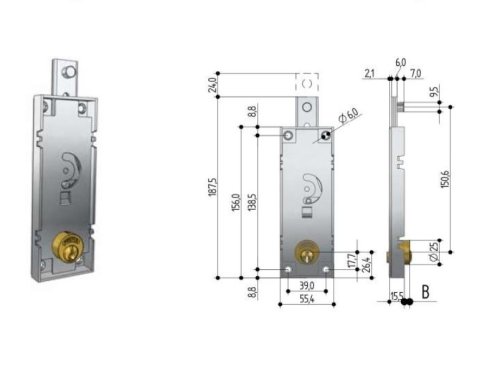 Serratura per basculanti solo chiave Prefer B511.0010.0200